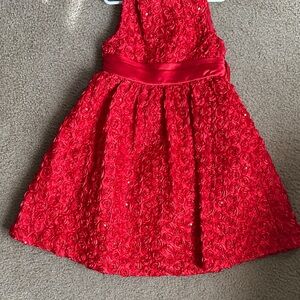 Elegant Red Floral Dress